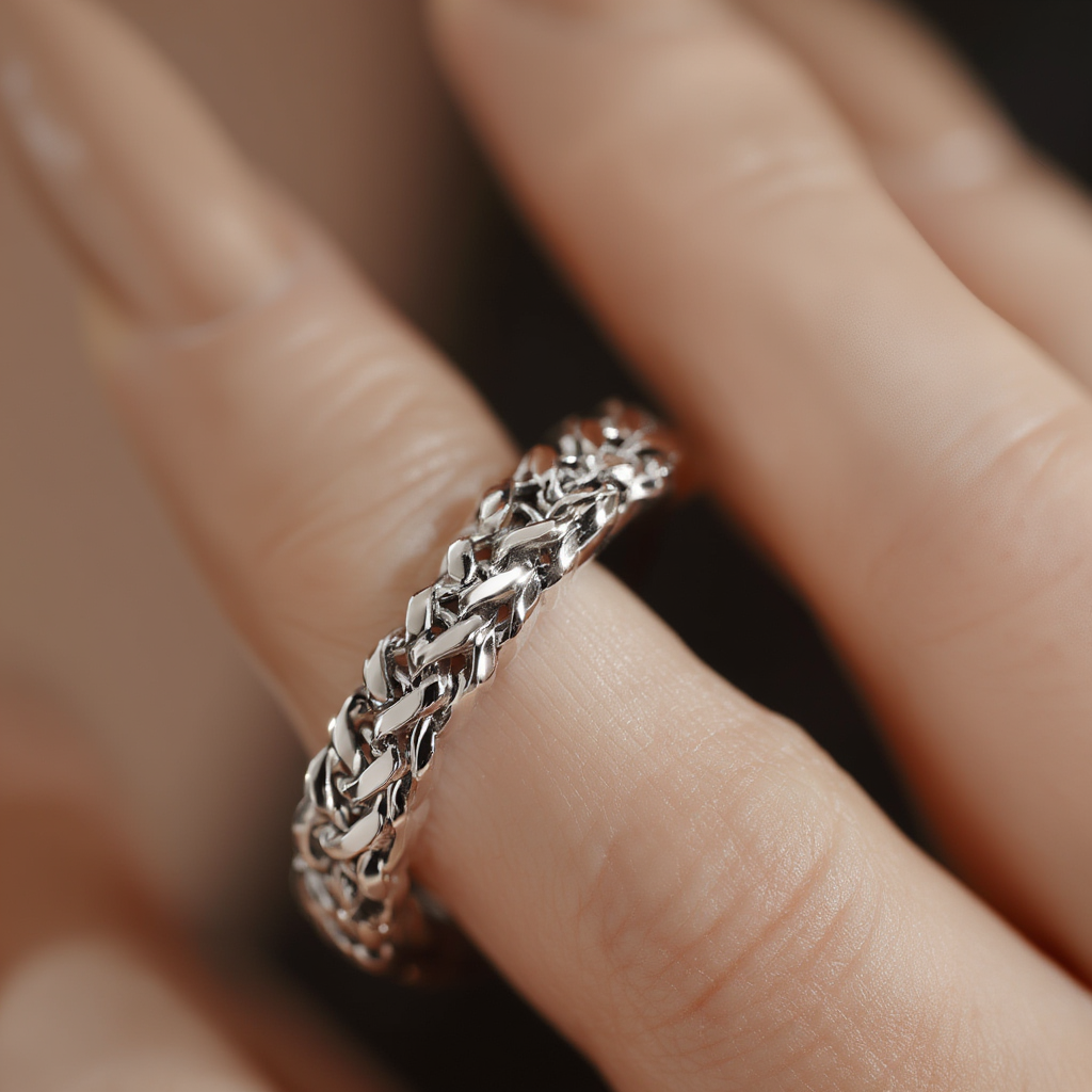 Thin Chain Ring - Sliver