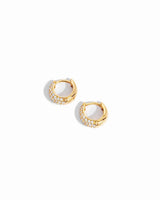 10mm Pave Basket Huggies