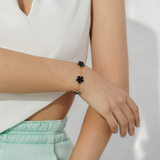 Flower Clover Bracelet Black