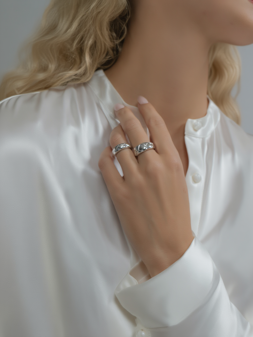 Aubrey Thick Band Ring -  Silver