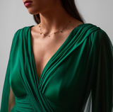 Dainty Emerald Necklace Sterling Silver