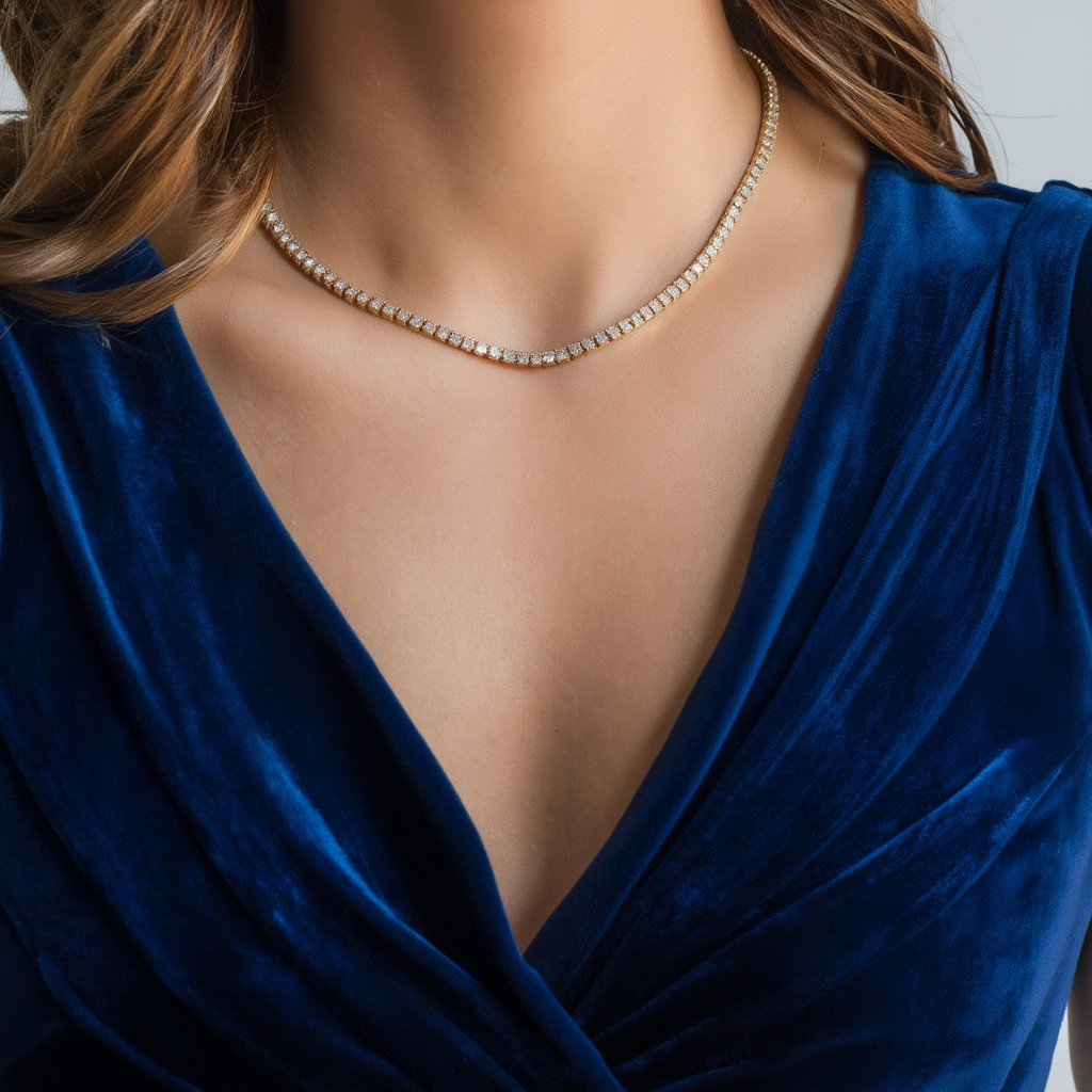 3mm Diamond Tennis Necklace