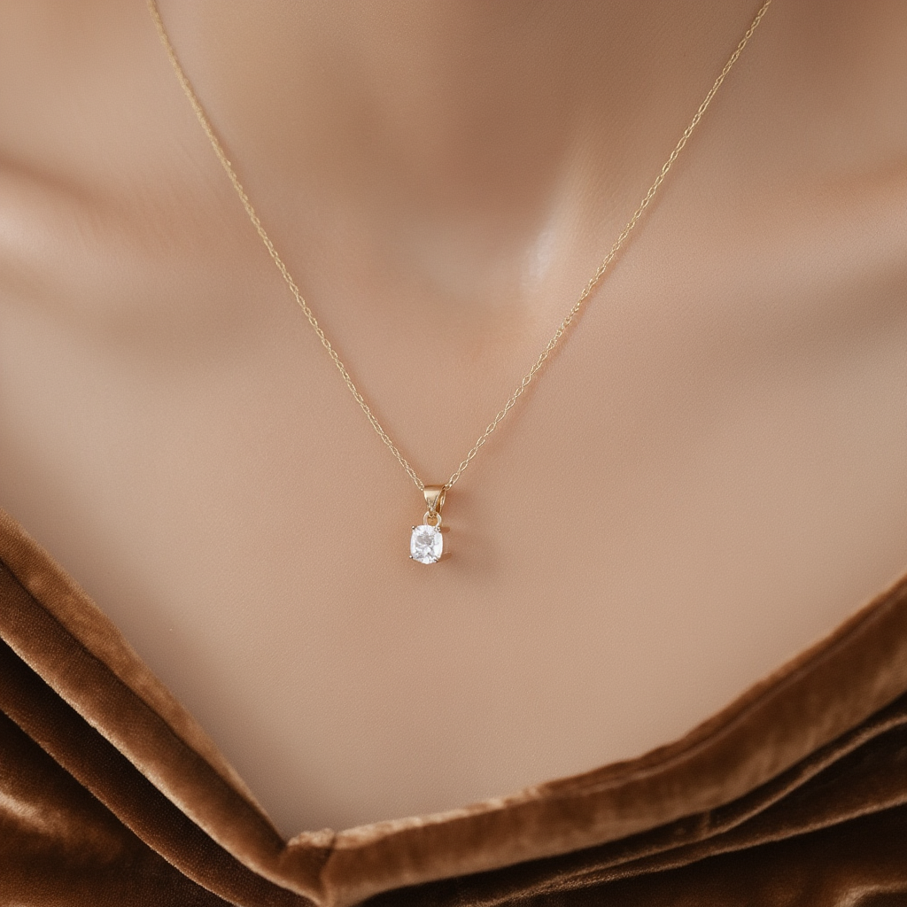 Cushion Diamond Necklace