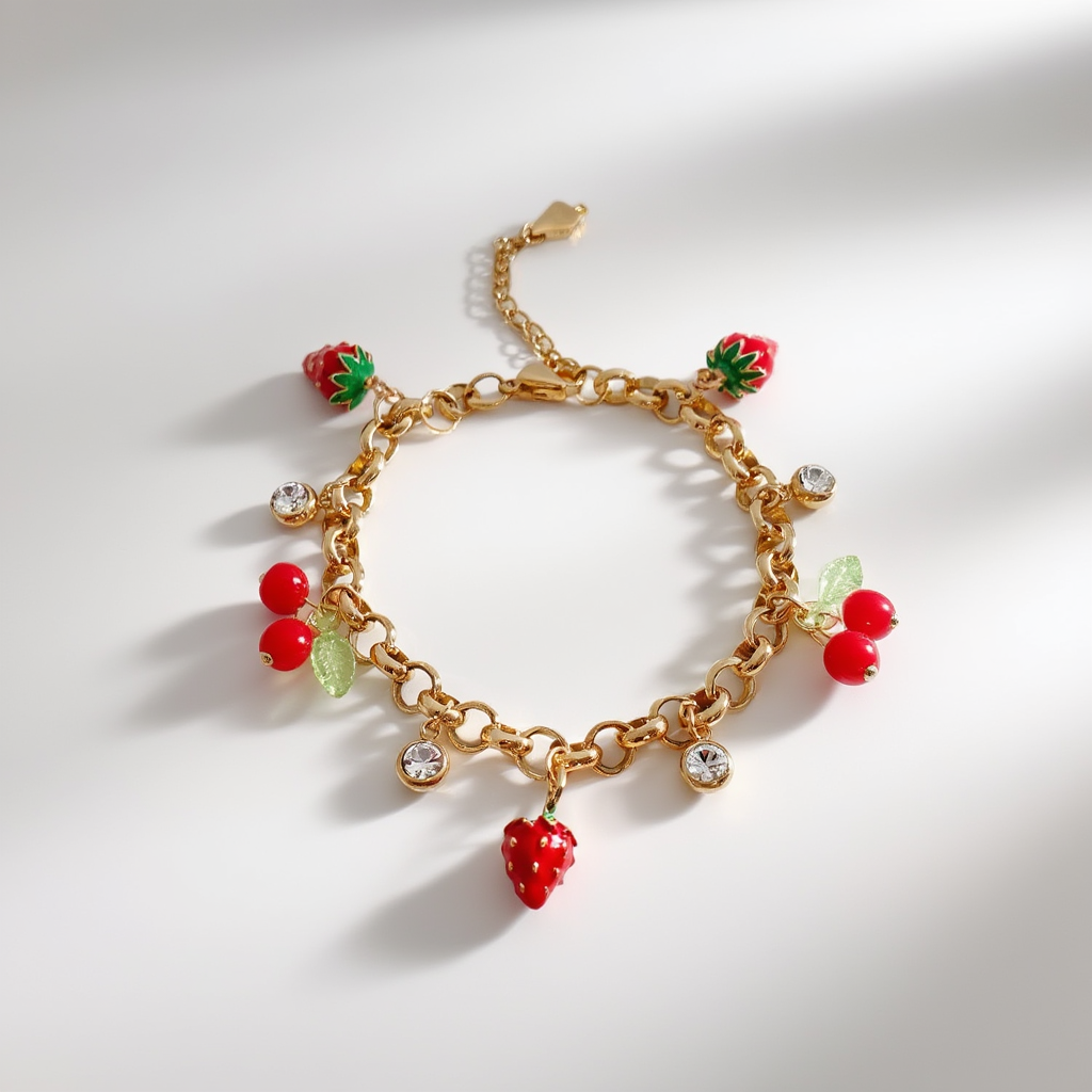 Strawberry Charms Bracelet