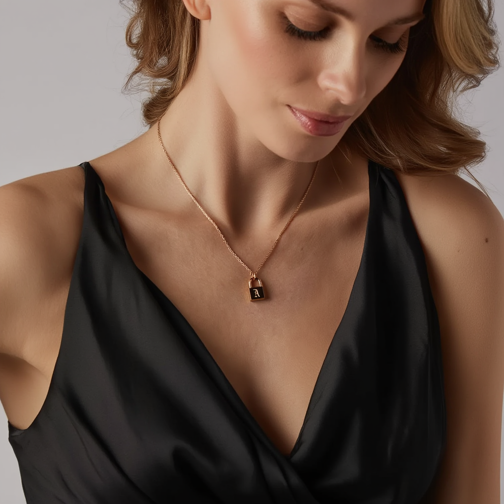Lock Initial Necklace