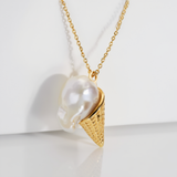 Ice Cream Baroque Pearl Necklace