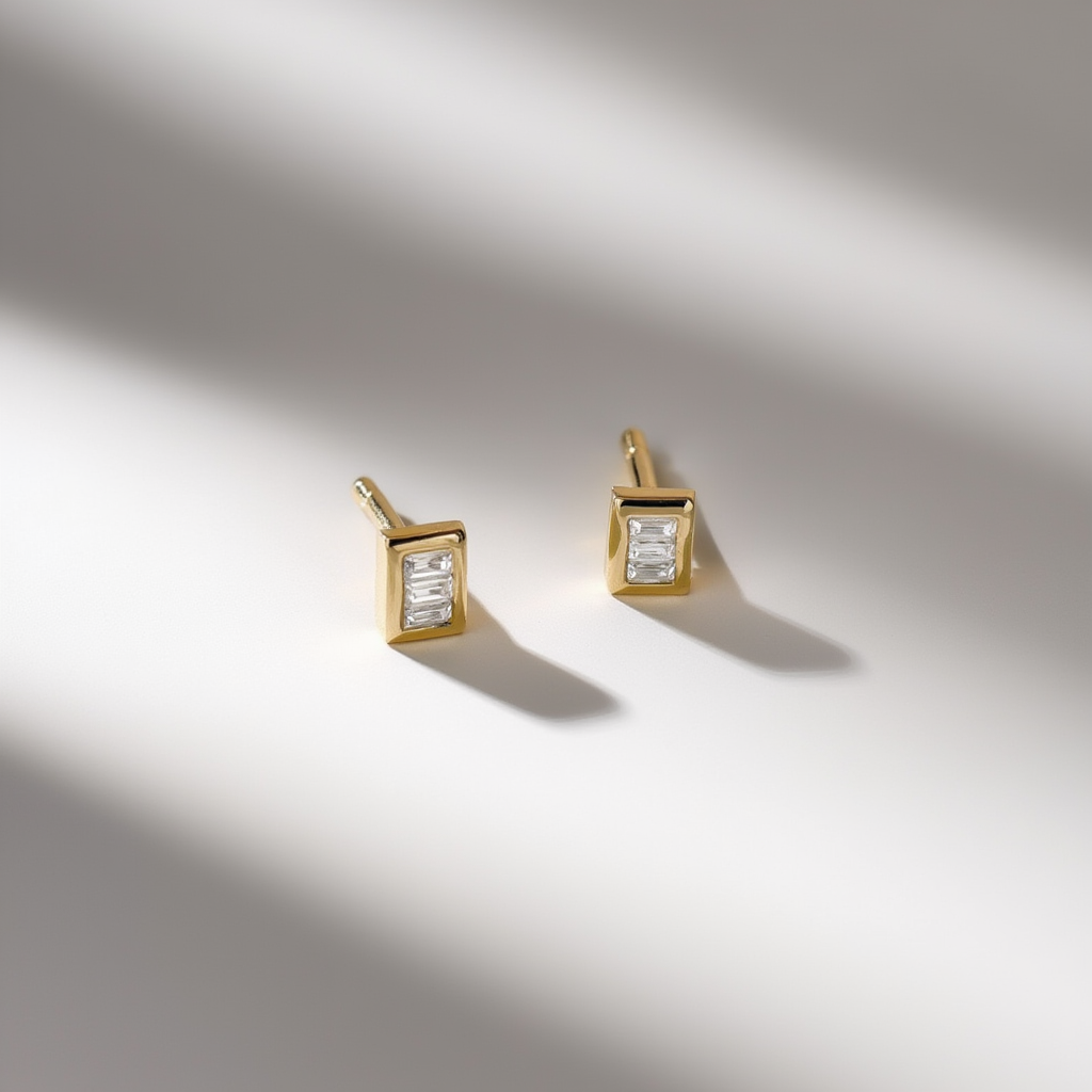 Tiny Baguette Studs