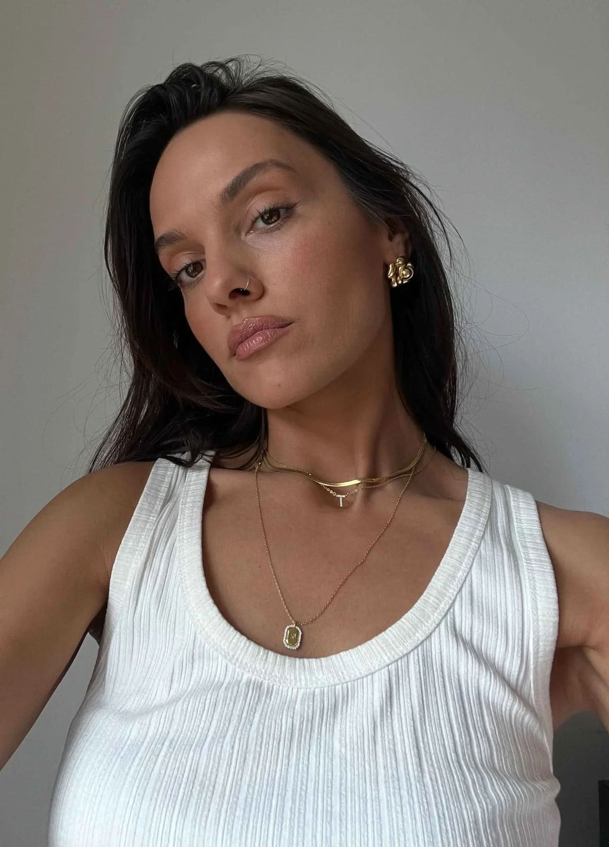 Elen Earrings – Gold Floral