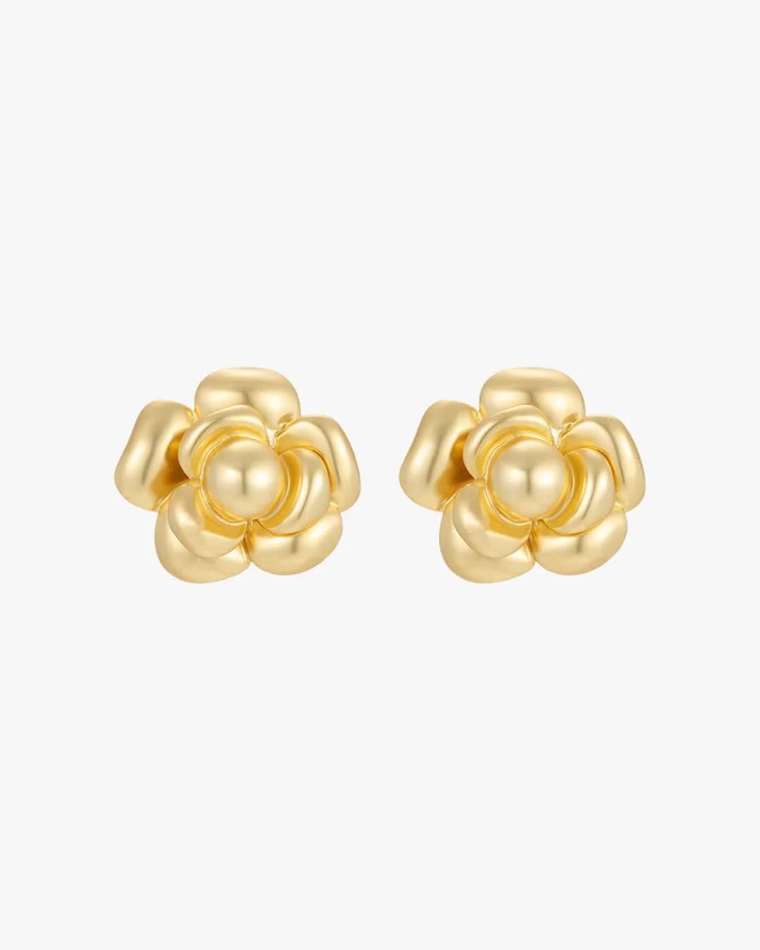 Elen Earrings – Gold Floral