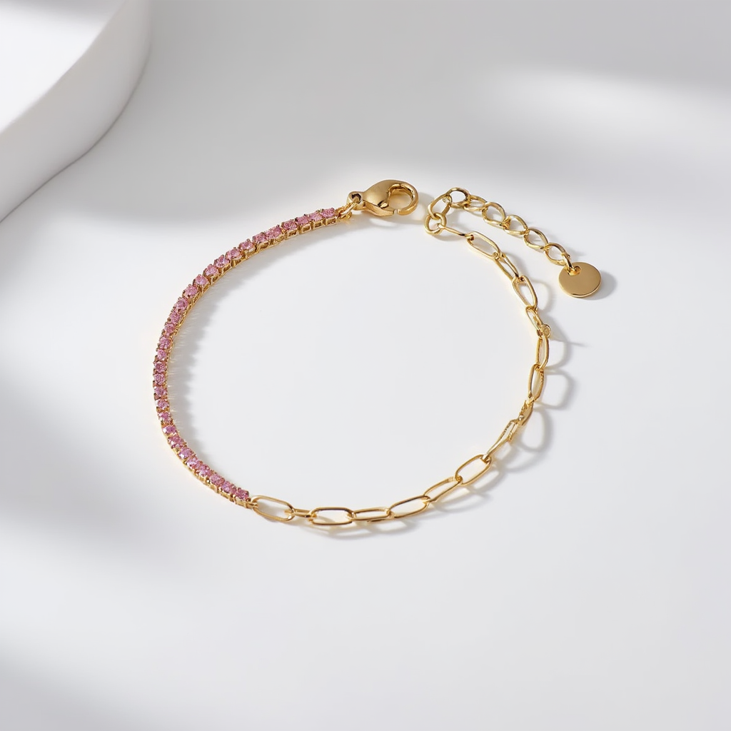 Pink Double Tennis Bracelet