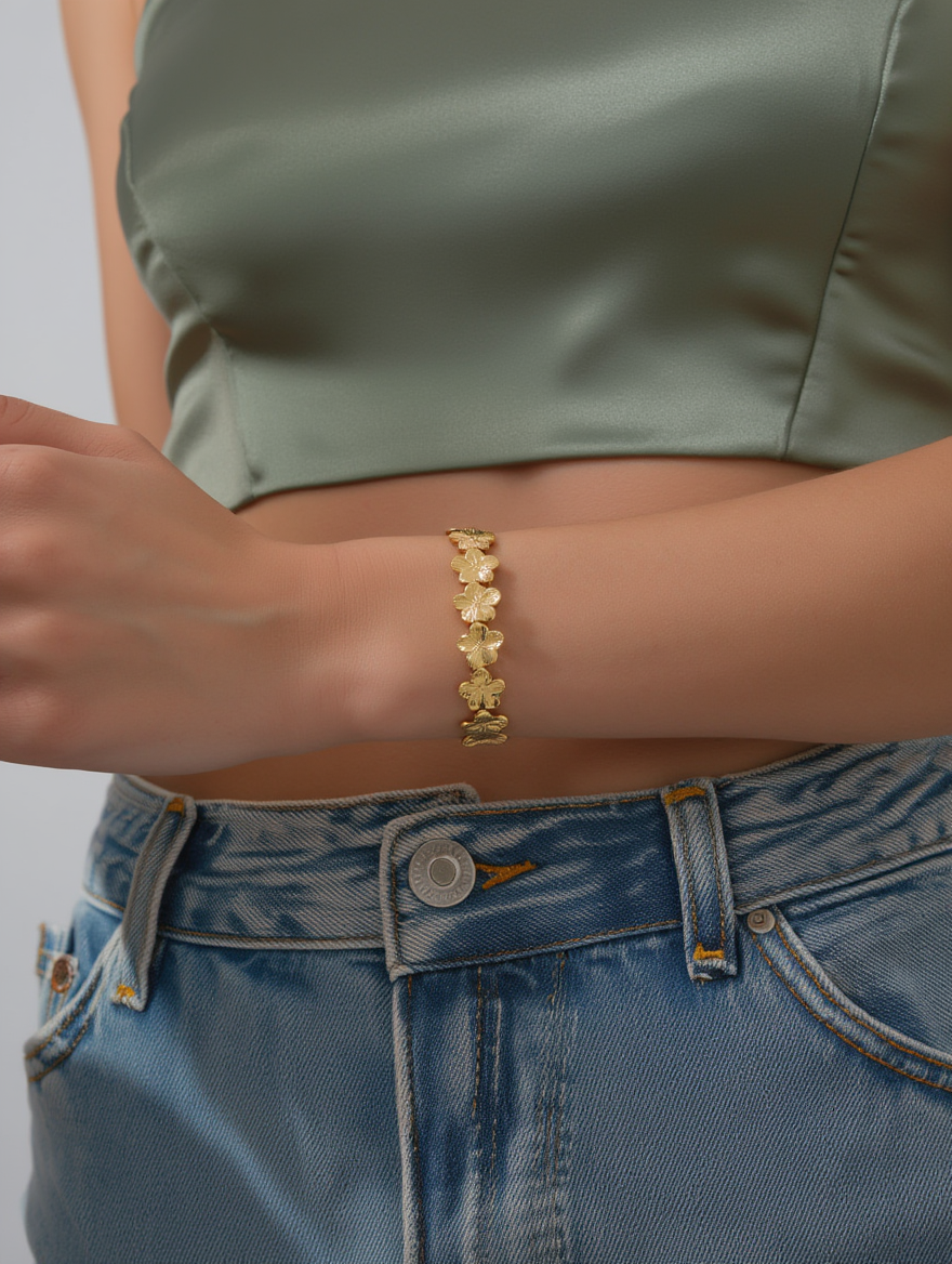 Flower Cuff Bracelet
