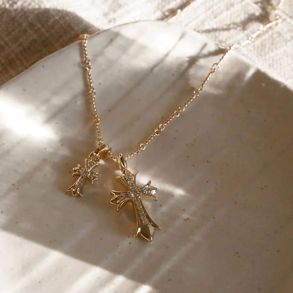 Double Cross Necklace