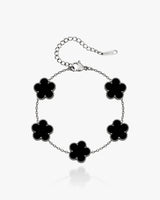 Flower Clover Bracelet Black