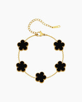 Flower Clover Bracelet Black