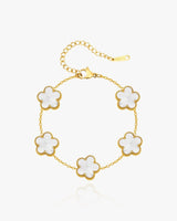 Flower Clover Bracelet White
