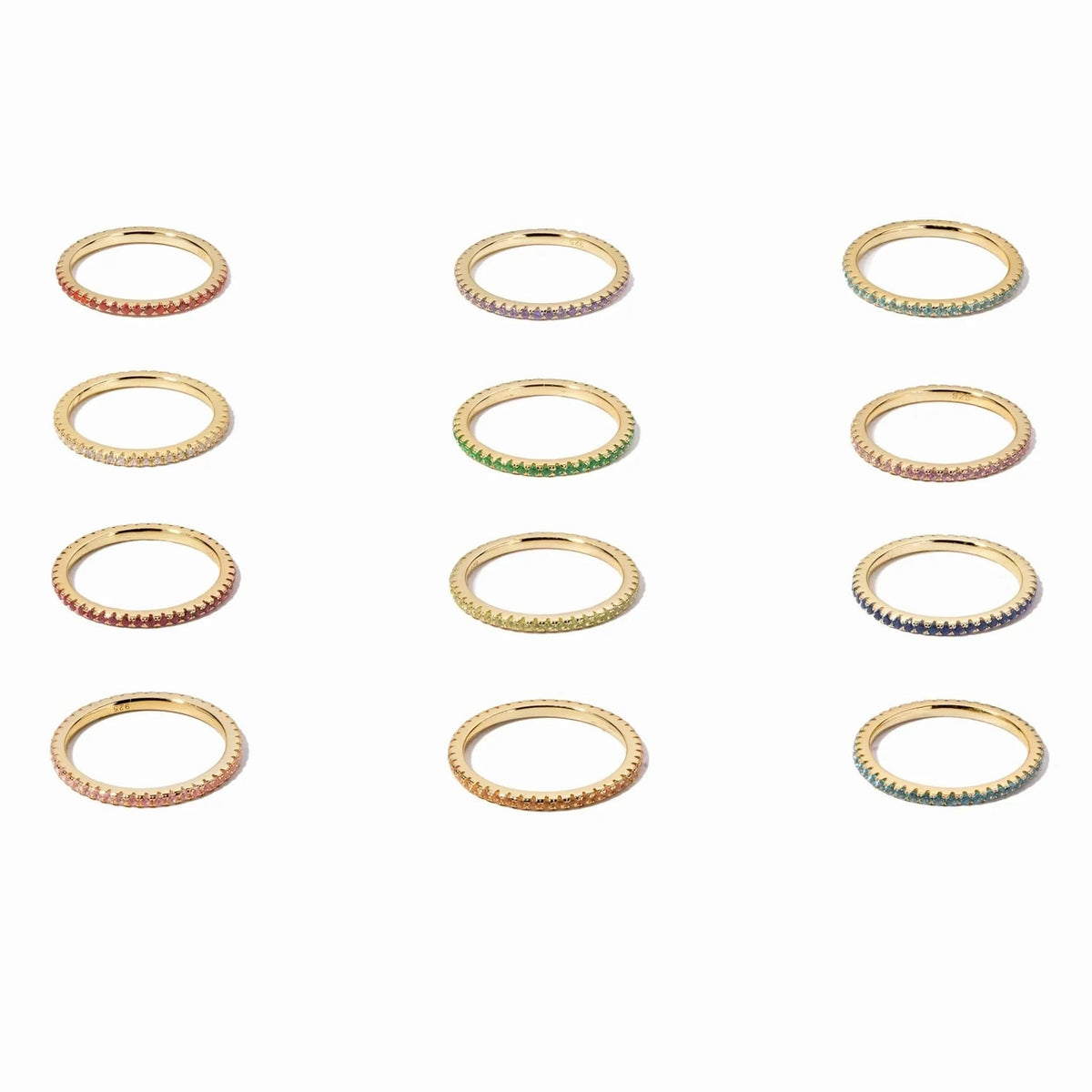 Gold Eternity Birthstone Rings