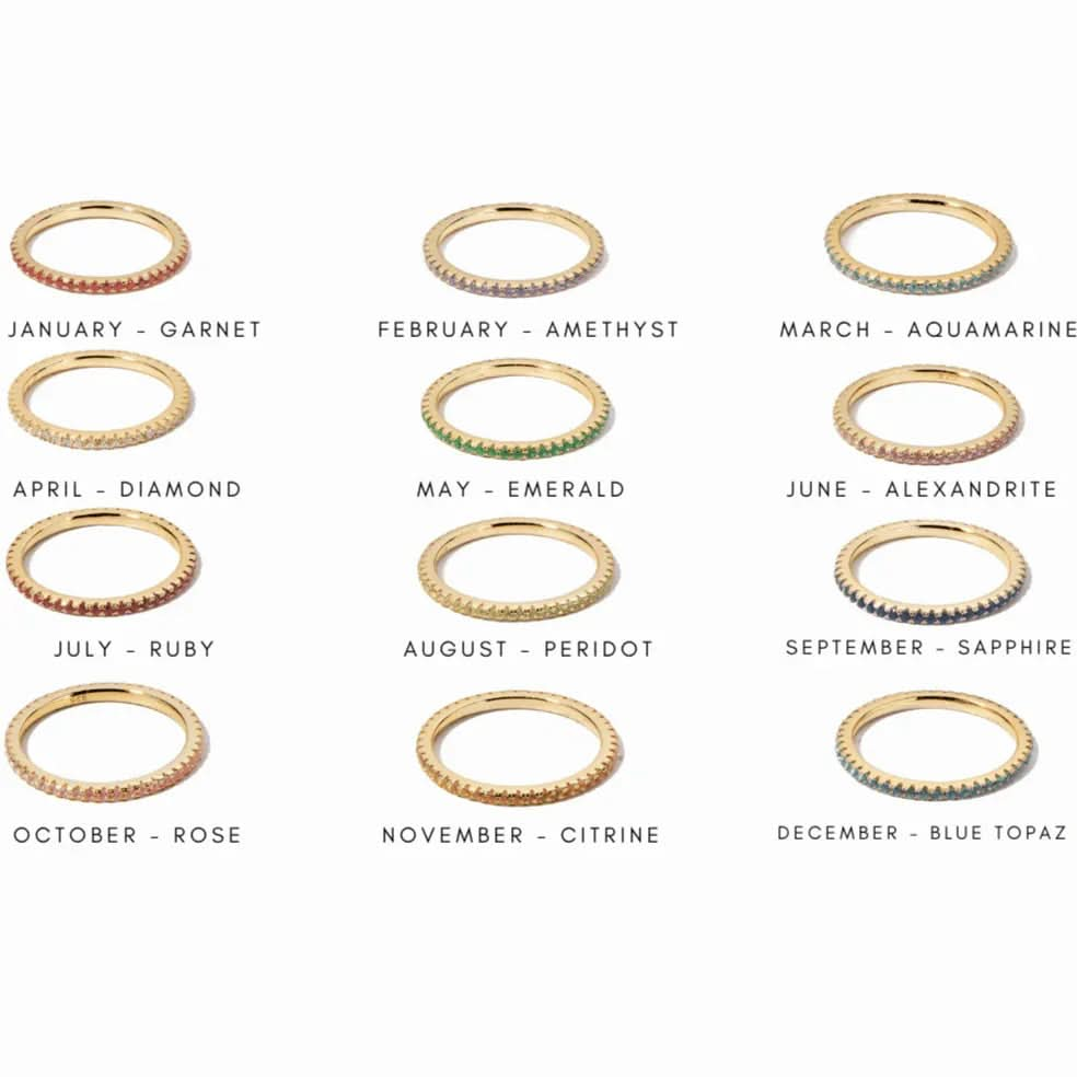 Gold Eternity Birthstone Rings