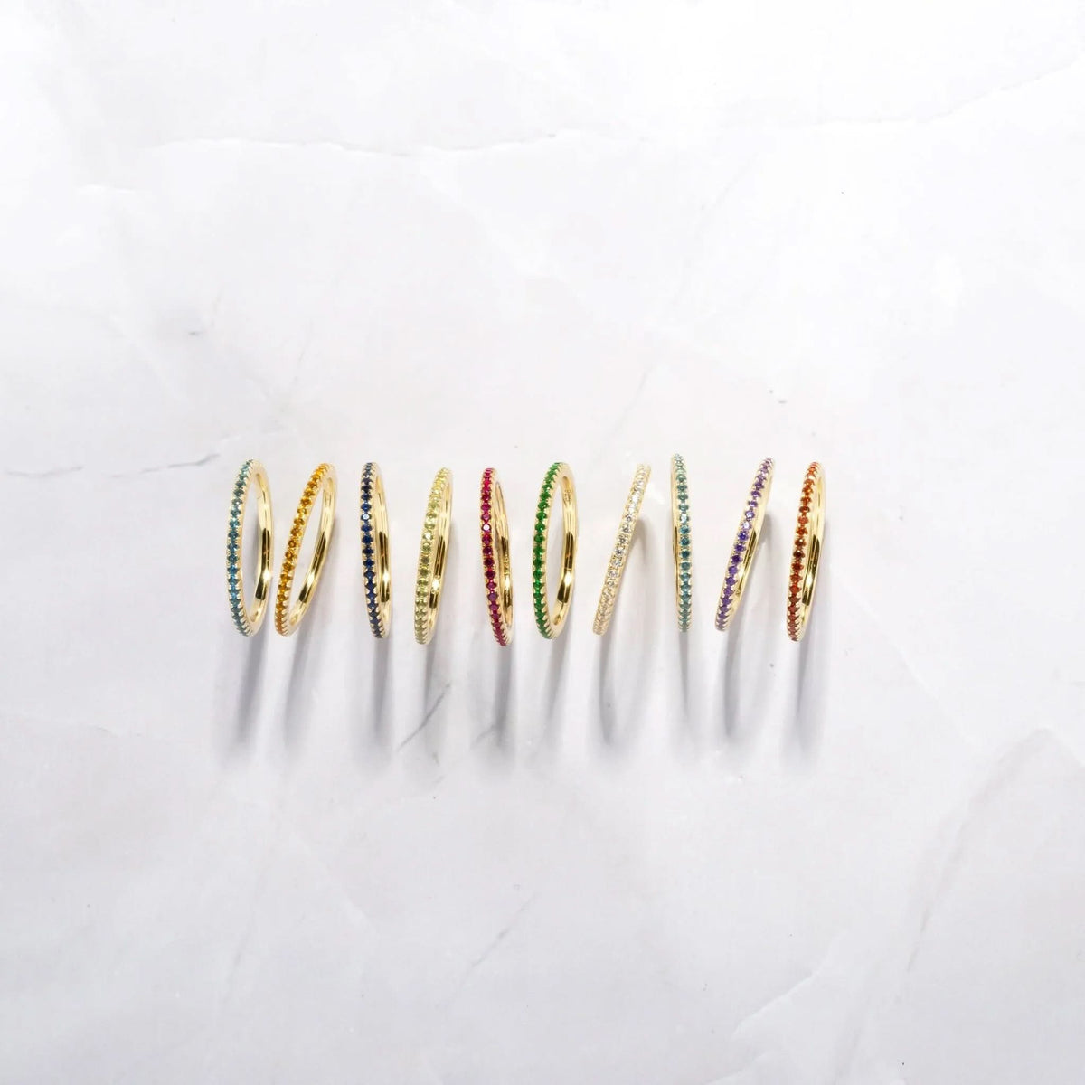 Gold Eternity Birthstone Rings