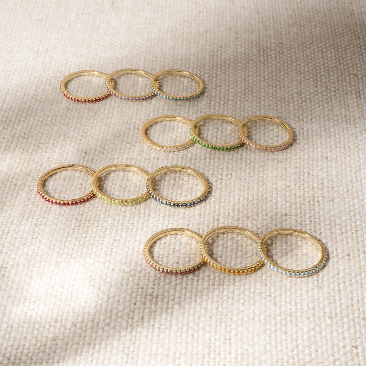 Gold Eternity Birthstone Rings