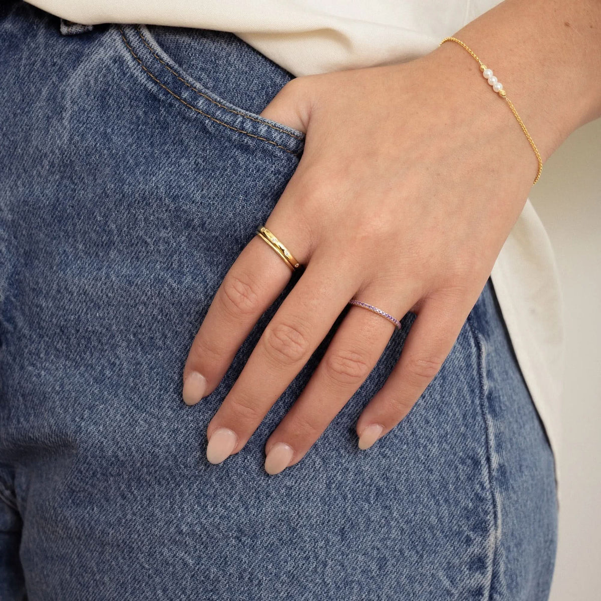 Gold Eternity Birthstone Rings