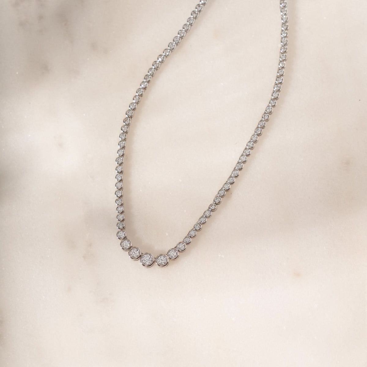 Gradient Bezel Tennis Necklace