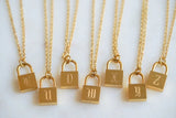 Lock Initial Necklace