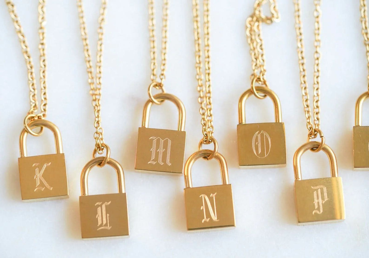 Lock Initial Necklace