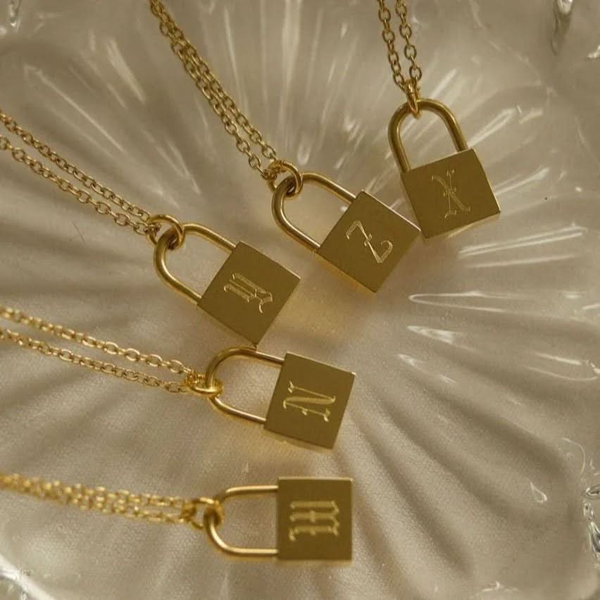 Lock Initial Necklace