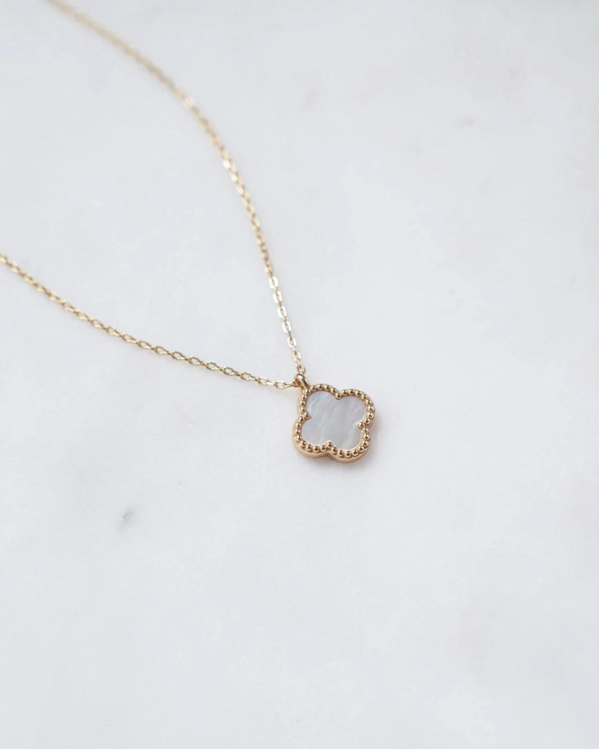 Mother of Pearl Clover Necklace