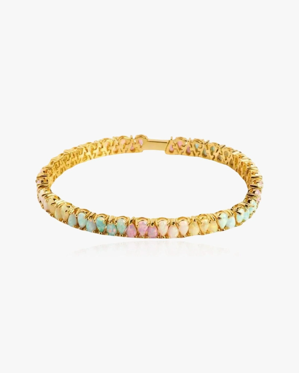 Pastel Opal Bracelet Sterling Silver