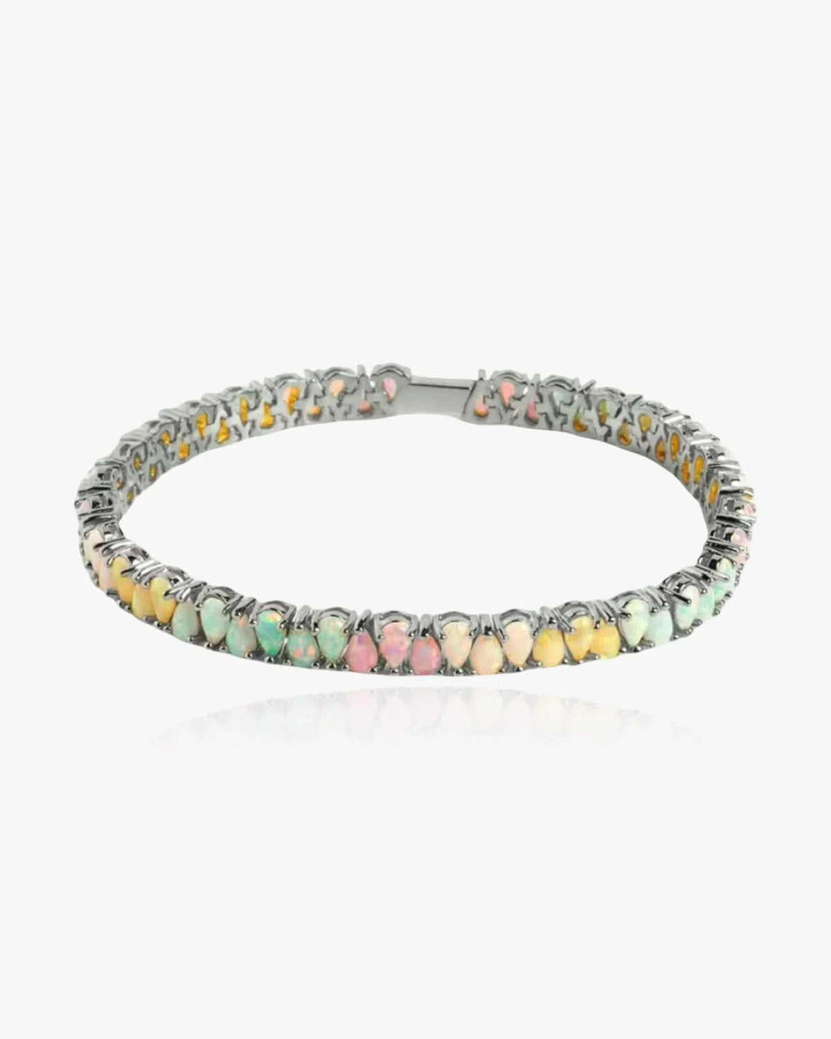 Pastel Opal Bracelet Sterling Silver