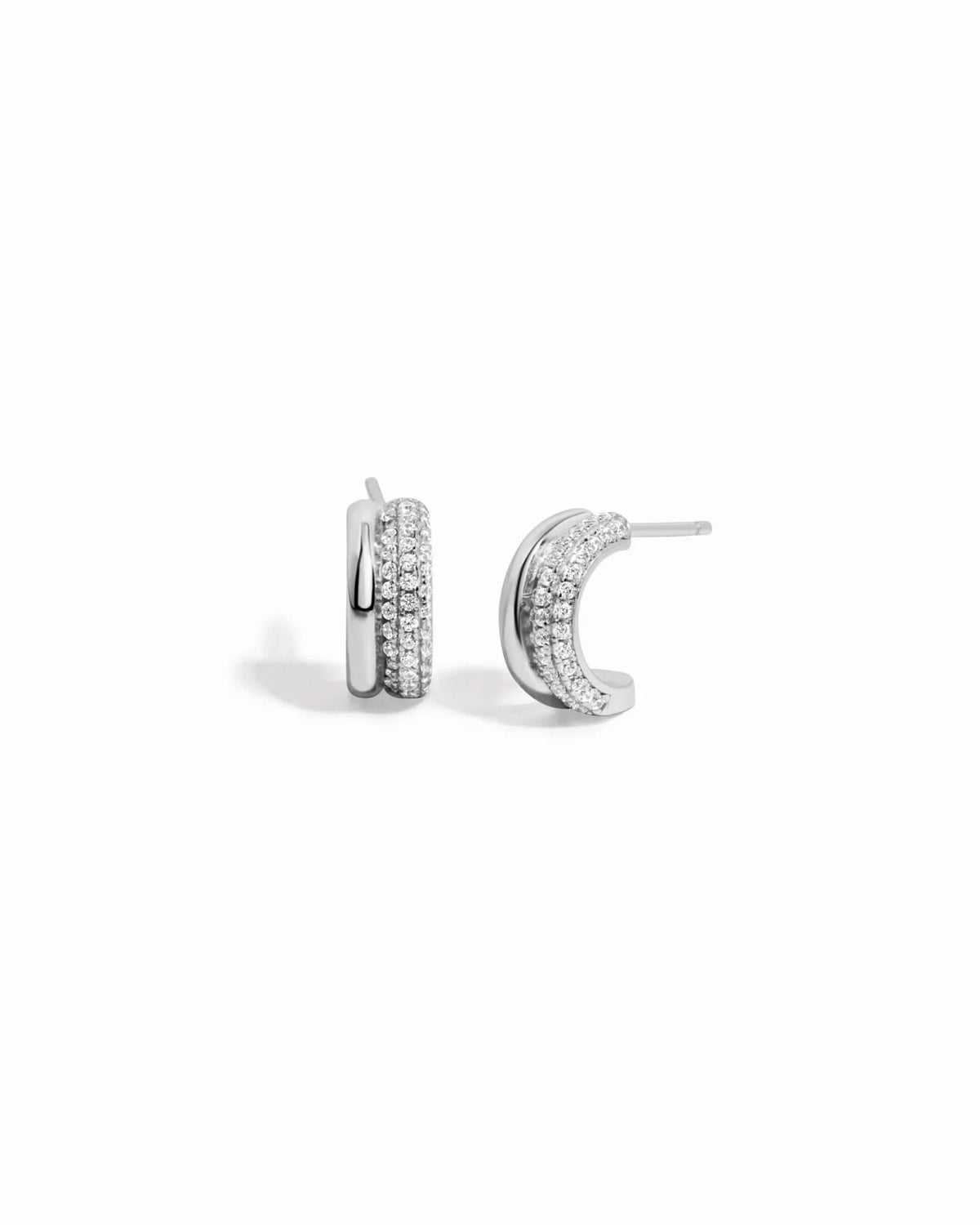 Pavé Double Hoop Earrings