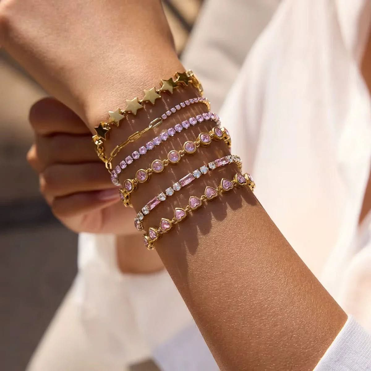 Pink Double Tennis Bracelet