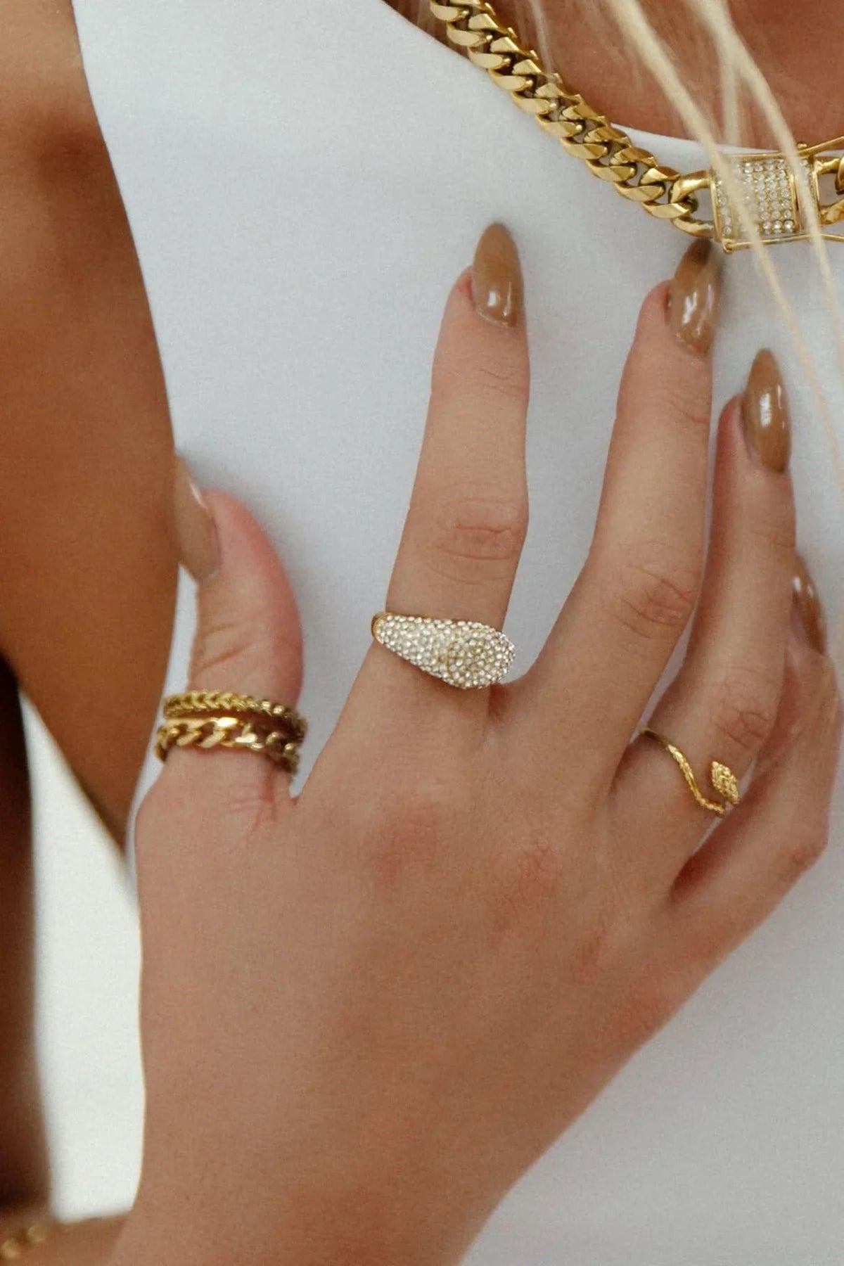 Thin Chain Ring - Gold