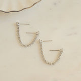 Two-Piercing Tennis Chain Link Studs